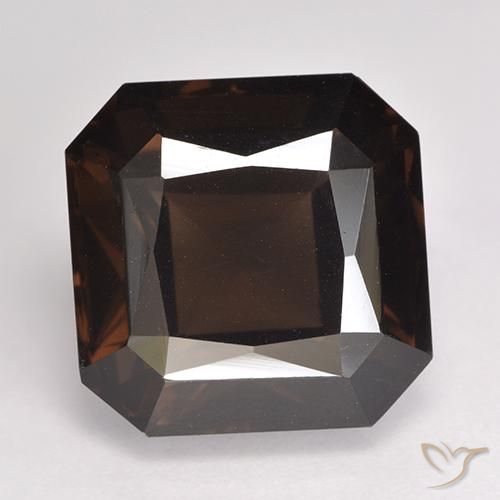 9.51ct Натуральный Шоколадно-коричневый Дымчатый кварц, Изумрудная огранка, VVS-VS