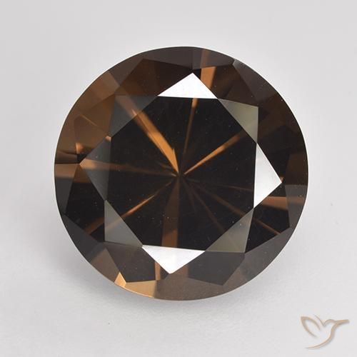 6.79ct Натуральный Темно-коричневый Дымчатый кварц, Круглый, VVS-VS
