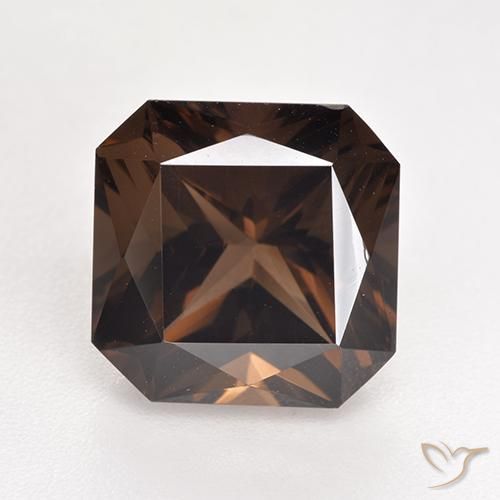 6.08ct Натуральный Темно-коричневый Дымчатый кварц, Изумрудная огранка, VVS-VS