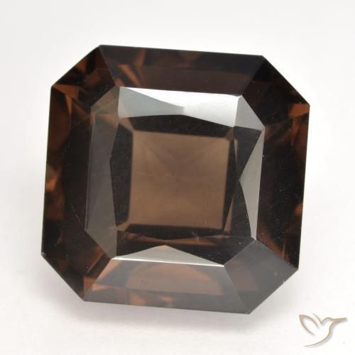 10.14ct Натуральный Коричневый Дымчатый кварц, Изумрудная огранка, Чистота VS