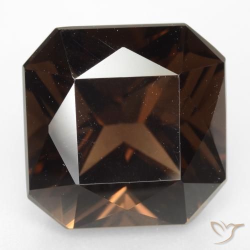 9.85ct Натуральный Красновато-коричневый Дымчатый кварц, Изумрудная огранка, Чистота VVS