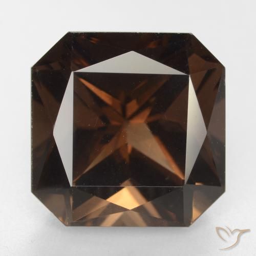 11.78ct Натуральный Красновато-коричневый Дымчатый кварц, Изумрудная огранка, VVS-VS