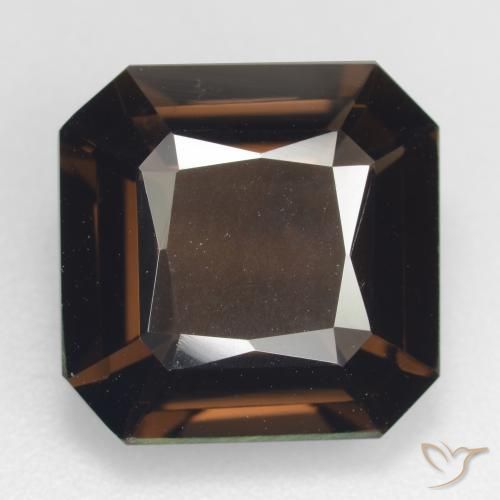 8.65ct Натуральный Коричневый Дымчатый кварц, Изумрудная огранка, Чистота VVS