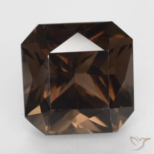 10.94ct Натуральный Коричневый Дымчатый кварц, Изумрудная огранка, VVS-VS