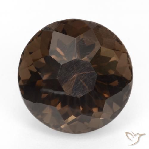 9.56ct Натуральный Темно-коричневый Дымчатый кварц, Круглый, VVS-VS
