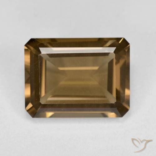 6.11ct Натуральный Средне-темно-коричневый Дымчатый кварц, Изумрудная огранка, VVS-VS
