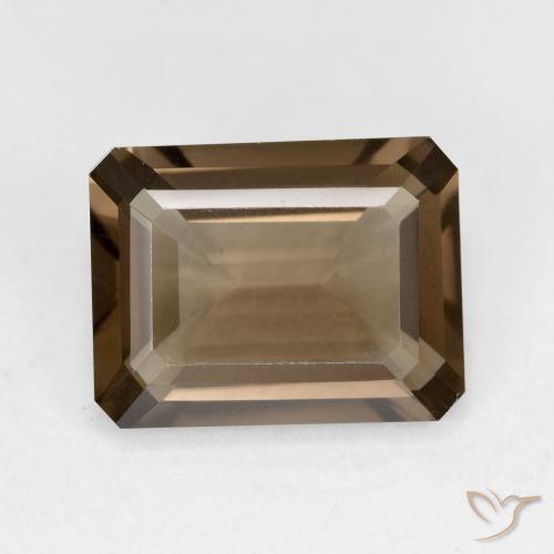 5.53ct Натуральный Светло-коричневый Дымчатый кварц, Изумрудная огранка, VVS-VS