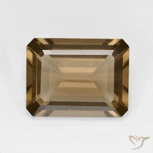 5.24ct Натуральный Светло-коричневый Дымчатый кварц, Изумрудная огранка, VVS-VS
