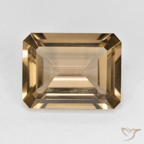 5.33ct Натуральный Светлый мокко Дымчатый кварц, Изумрудная огранка, VVS-VS