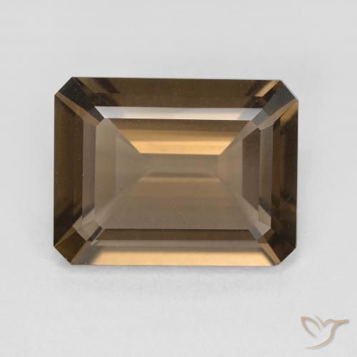 5.32ct Натуральный Теплый коричневый Дымчатый кварц, Изумрудная огранка, VVS-VS