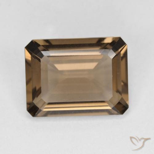 5.27ct Натуральный Теплый коричневый Дымчатый кварц, Изумрудная огранка, VVS-VS