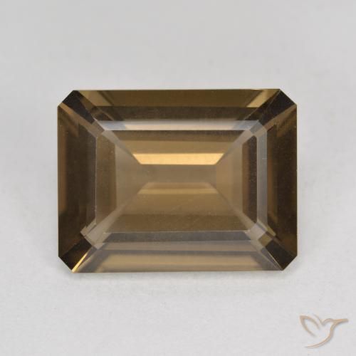 5.38ct Натуральный Теплый коричневый Дымчатый кварц, Изумрудная огранка, VVS-VS