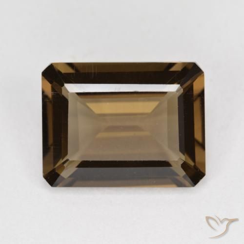 5.37ct Натуральный Имбирный пряник коричневый Дымчатый кварц, Изумрудная огранка, VVS-VS