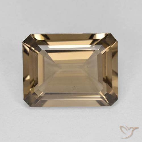 5.51ct Натуральный Средне-светло-коричневый Дымчатый кварц, Изумрудная огранка, VVS-VS