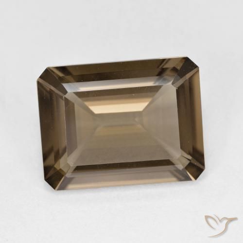 5.20ct Натуральный Светло-коричневый Дымчатый кварц, Изумрудная огранка, VVS-VS