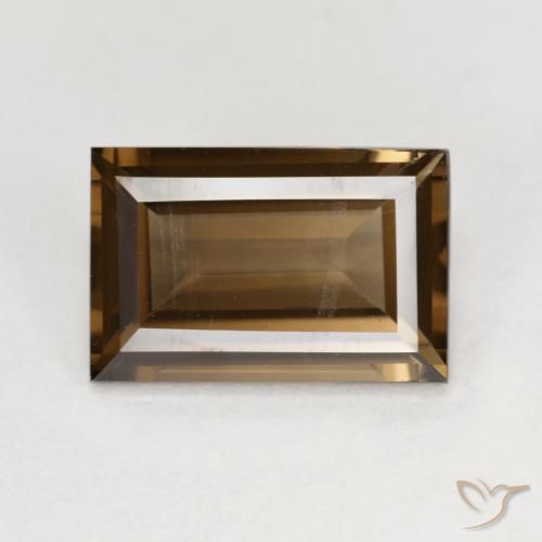 3.58ct Натуральный Средне-темно-коричневый Дымчатый кварц, Огранка Багет, Чистота VVS