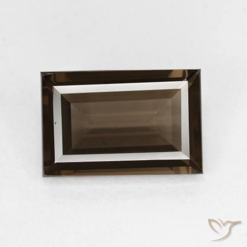 3.45ct Натуральный Темно-коричневый Дымчатый кварц, Огранка Багет, VVS-VS