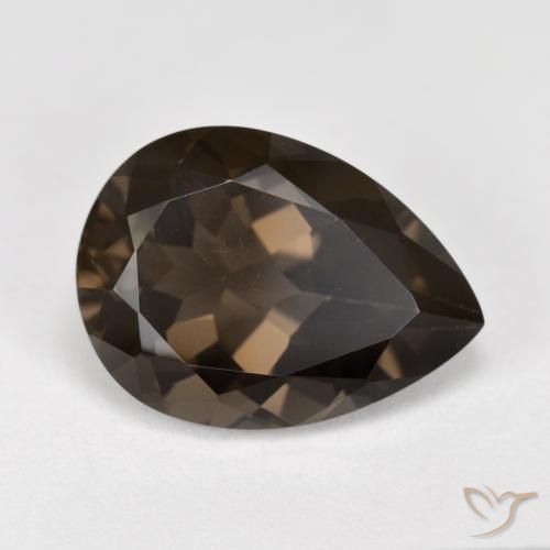 6.28ct Натуральный Умбер Браун Дымчатый кварц, Форма груши, Чистота VS