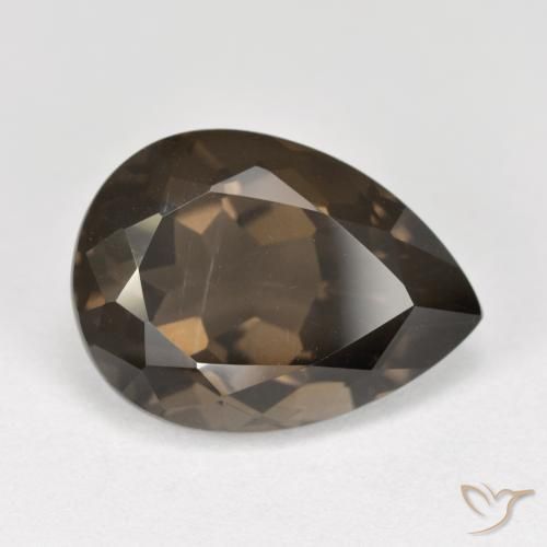 6.95ct Натуральный Шоколадно-коричневый Дымчатый кварц, Форма груши, Чистота VS