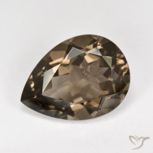 6.19ct Натуральный Теплый коричневый Дымчатый кварц, Форма груши, VVS-VS