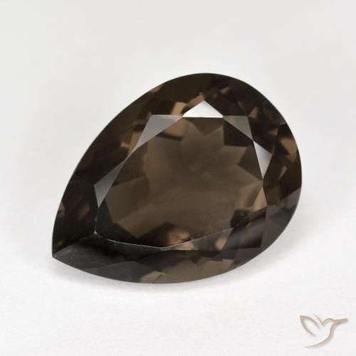 6.48ct Натуральный Коричневый Дымчатый кварц, Форма груши, Чистота VS