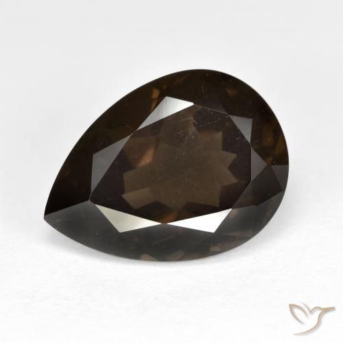 6.21ct Натуральный Шоколадно-коричневый Дымчатый кварц, Форма груши, VVS-VS