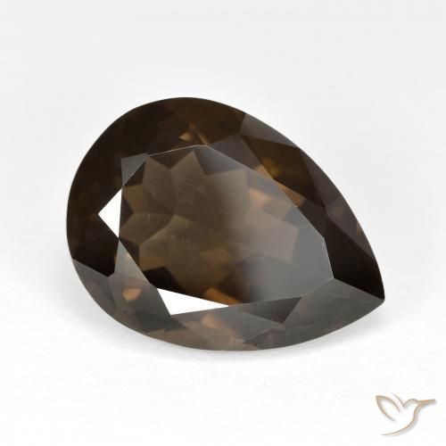 6.74ct Натуральный Коричневый Дымчатый кварц, Форма груши, VVS-VS