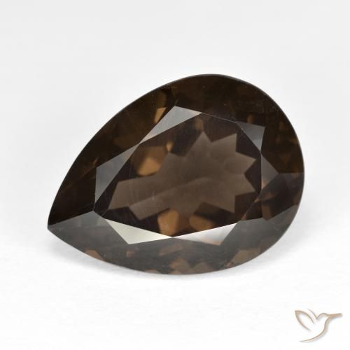 6.71ct Натуральный Коричневый Дымчатый кварц, Форма груши, VVS-VS