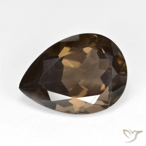 6.51ct Натуральный Шоколадно-коричневый Дымчатый кварц, Форма груши, VVS-VS