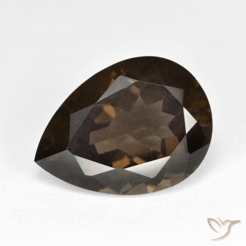 6.29ct Натуральный Коричневый Дымчатый кварц, Форма груши, VVS-VS