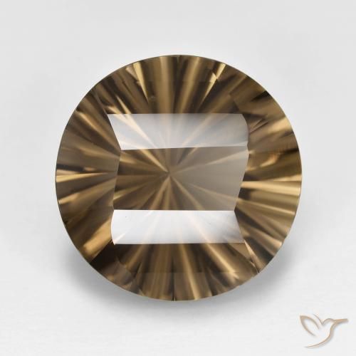 7.77ct Натуральный Средне-светло-коричневый Дымчатый кварц, Круглый, VVS-VS