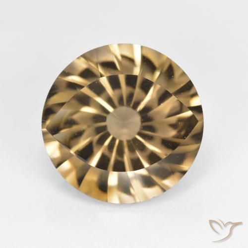 5.43ct Натуральный Средне-светло-коричневый Дымчатый кварц, Круглый, Чистота VVS