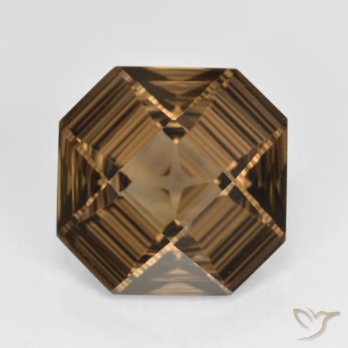 6.04ct Натуральный Теплый коричневый Дымчатый кварц, Изумрудная огранка, Чистота VVS