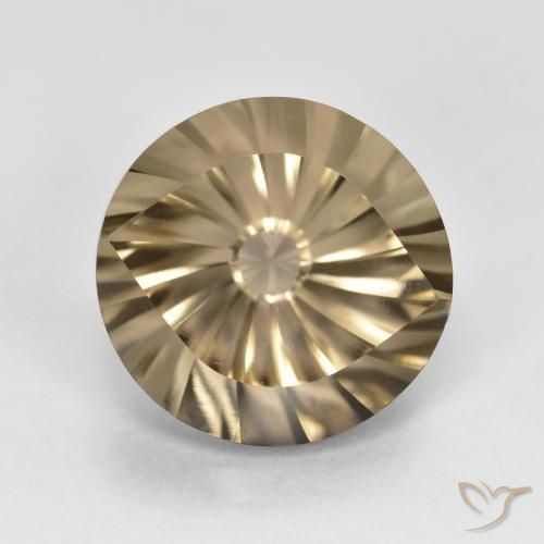 5.32ct Натуральный Средне-светло-коричневый Дымчатый кварц, Круглый, Чистота VVS