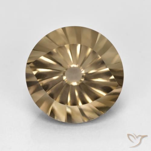 5.66ct Натуральный Теплый коричневый Дымчатый кварц, Круглый, Чистота VVS