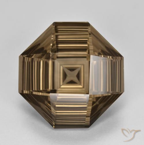 13.25ct Натуральный Средне-светло-коричневый Дымчатый кварц, Изумрудная огранка, Чистота VVS