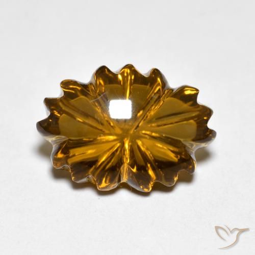 6.51ct Натуральный Средне-светло-коричневый Дымчатый кварц, Огранка Цветок, Прозрачный