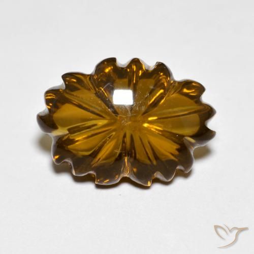6.24ct Натуральный Теплый коричневый Дымчатый кварц, Огранка Цветок, Прозрачный