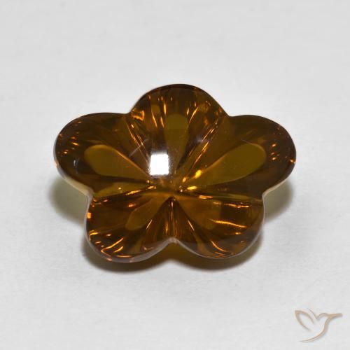 6.29ct Натуральный Темно-коричневый Дымчатый кварц, Огранка Цветок, Прозрачный