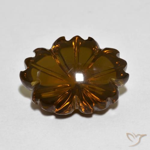 9.44ct Натуральный Темно-коричневый Дымчатый кварц, Огранка Цветок, Прозрачный