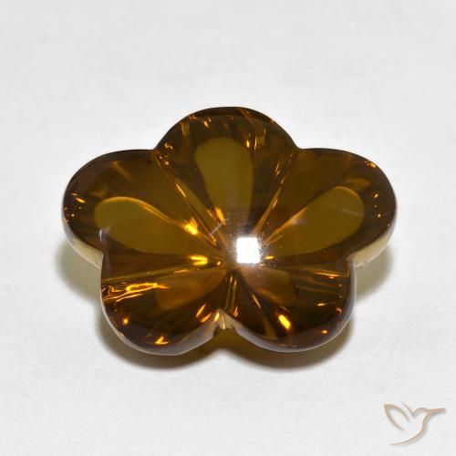 10.13ct Натуральный Теплый коричневый Дымчатый кварц, Огранка Цветок, Прозрачный