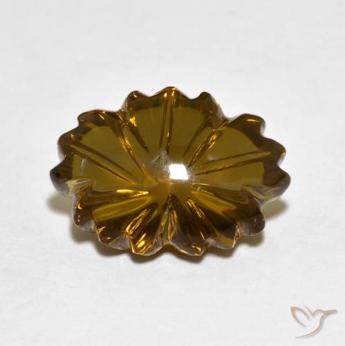 6.02ct Натуральный Теплый коричневый Дымчатый кварц, Огранка Цветок, Прозрачный