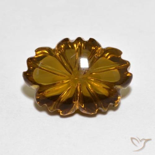 6.82ct Натуральный Темно-коричневый Дымчатый кварц, Огранка Цветок, Прозрачный