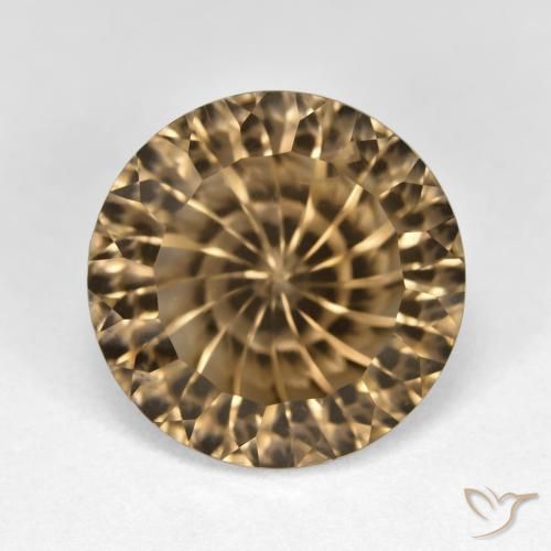 8.44ct Натуральный Средне-светло-коричневый Дымчатый кварц, Круглый, Чистота VS