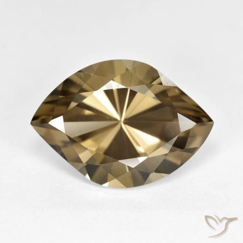 7.22ct Натуральный Светло-коричневый Дымчатый кварц, Маркиза, Чистота VS