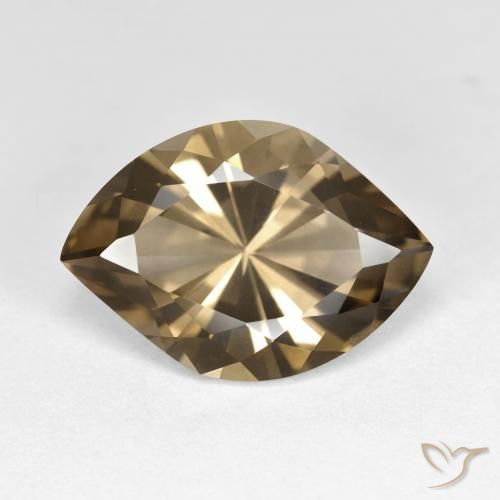 7.22ct Натуральный Теплый коричневый Дымчатый кварц, Маркиза, Чистота VS