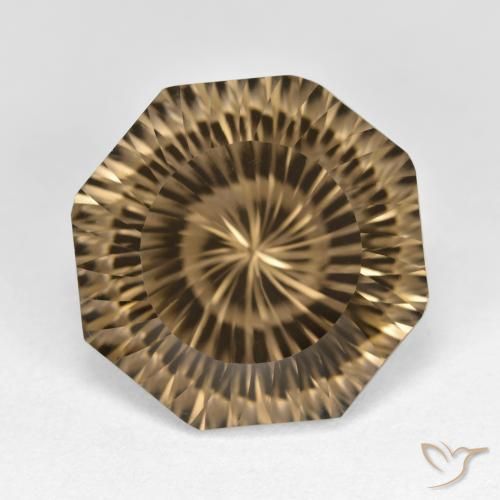 11.59ct Натуральный Светло-кофейный коричневый Дымчатый кварц, Изумрудная огранка, Чистота VVS
