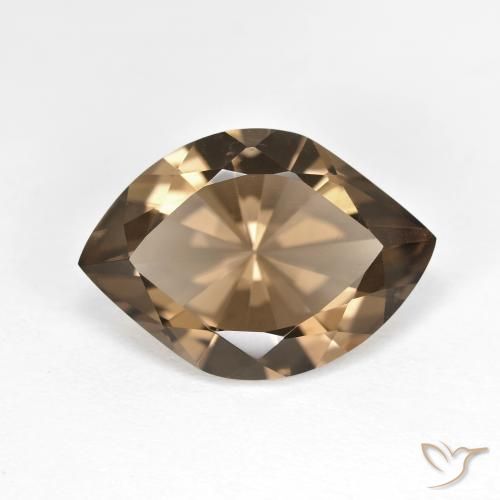 6.45ct Натуральный Теплый коричневый Дымчатый кварц, Маркиза, VVS-VS