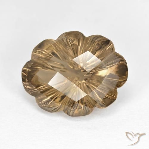 6.82ct Натуральный Светлый землисто-коричневый Дымчатый кварц, Огранка Цветок, VVS-VS
