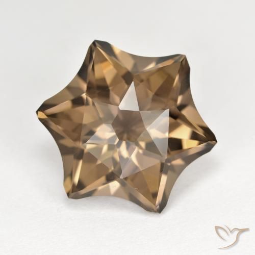 9.22ct Натуральный Теплый коричневый Дымчатый кварц, причудливая, Чистота VVS